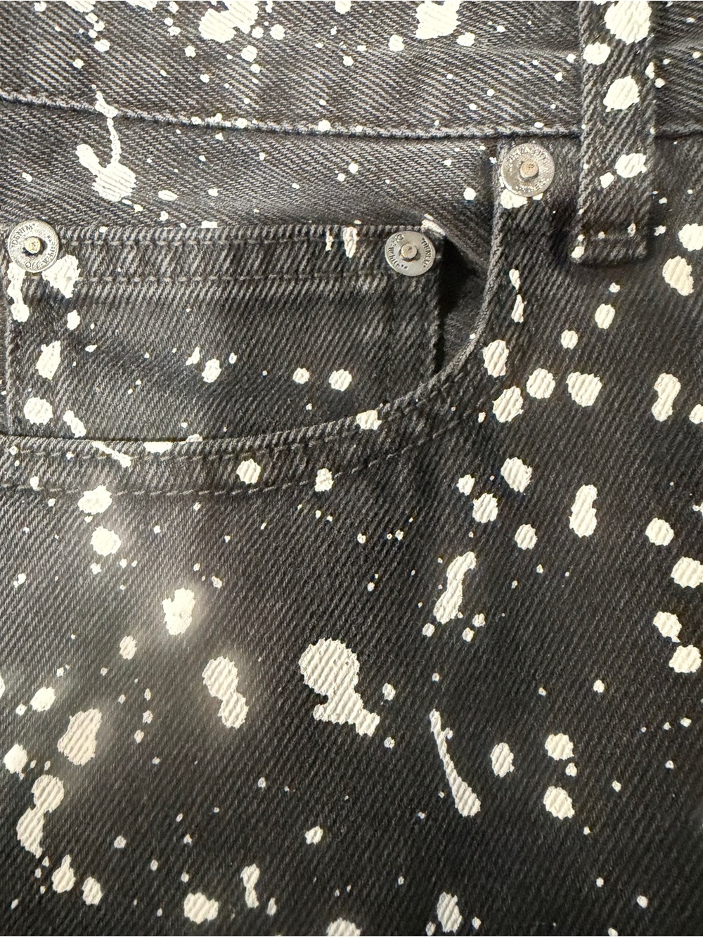 OFF-WHITE c/o Virgil Abloh Diagonal Paint Splatter Jeans Sz 31 Black 2022 - Picture 9 of 9